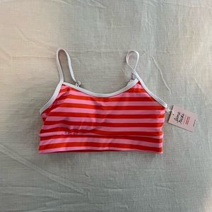 Lime Ricki swim top pink and orange stripes NEW with tags